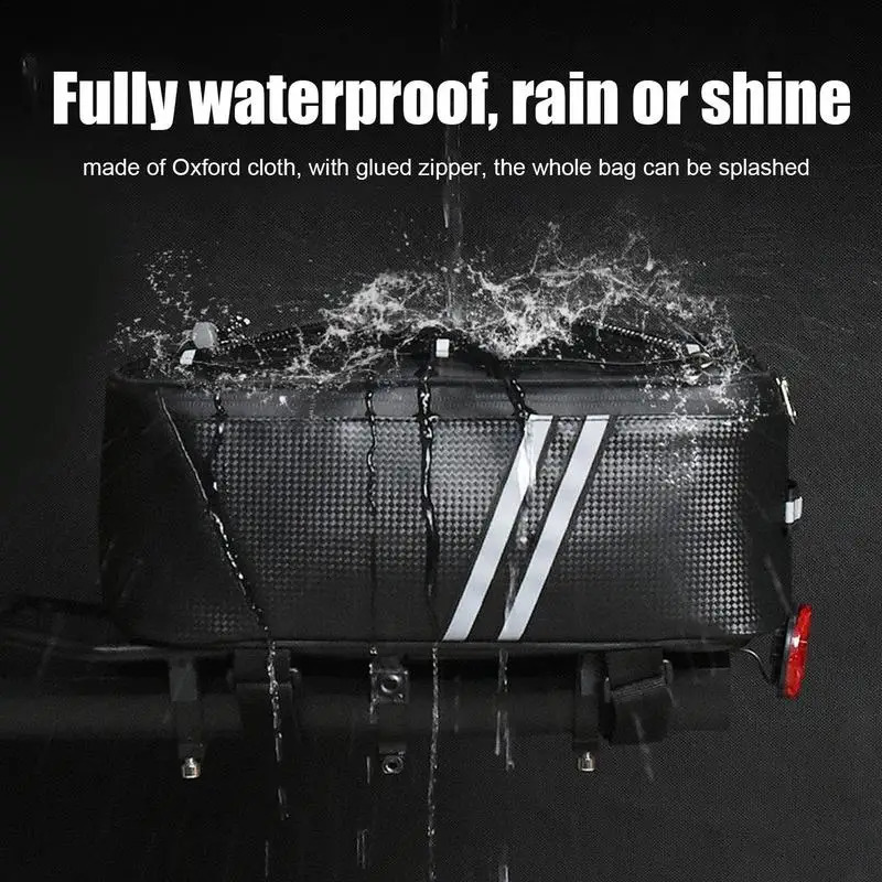 Ship from US Bicycles Saddle Bag Cycling Bikes 8L Capacity Waterproof Backseat Storage With Reflective Stripe For 250228FBB