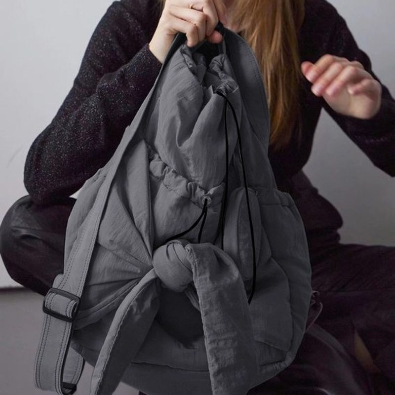Lage & Bags designer style lace up casual bowknot bucket bag drawstring versatile backpack large capacity handbag for women
