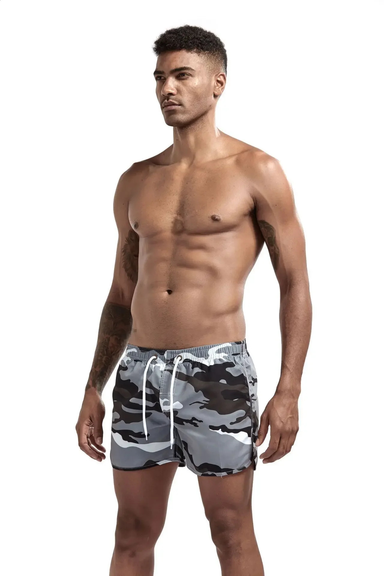 Mens Camouflage Board Shorts Youth Tie Up Loose Breathable Sportswear Summer Beach Casual Aro Pants Home Sleepwear Fitness Outfit 250228Z