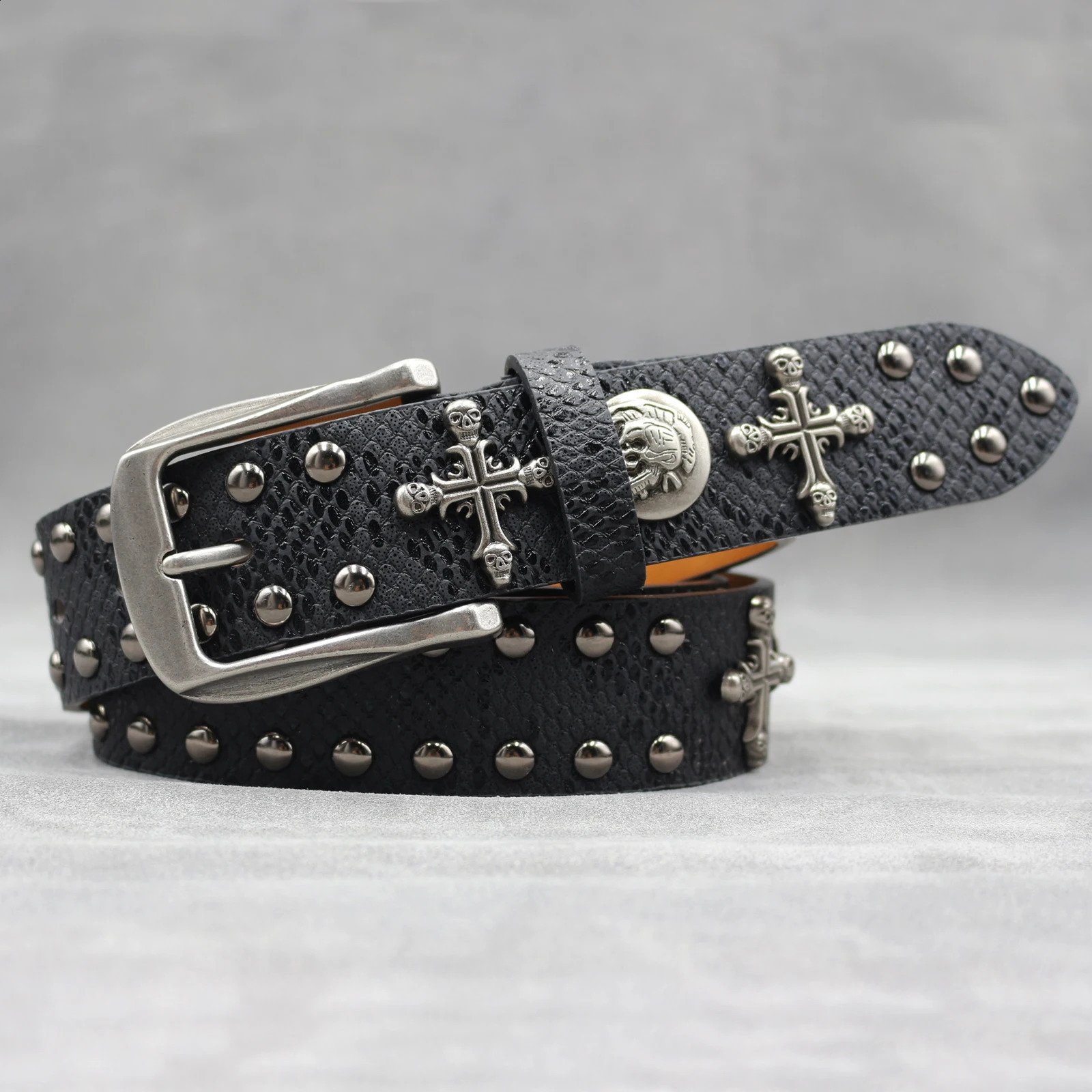 Rivet PU Leather mens belt Fashion alloy belts Buckle jeans belts for men business belt female belt 250221
