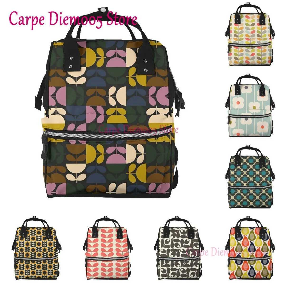 Orla Kiely Printed Mummy Backpack Diaper Bag Multi-Function Maternity Nappy Bags Kid Bag with Laptop Pocket Z250224
