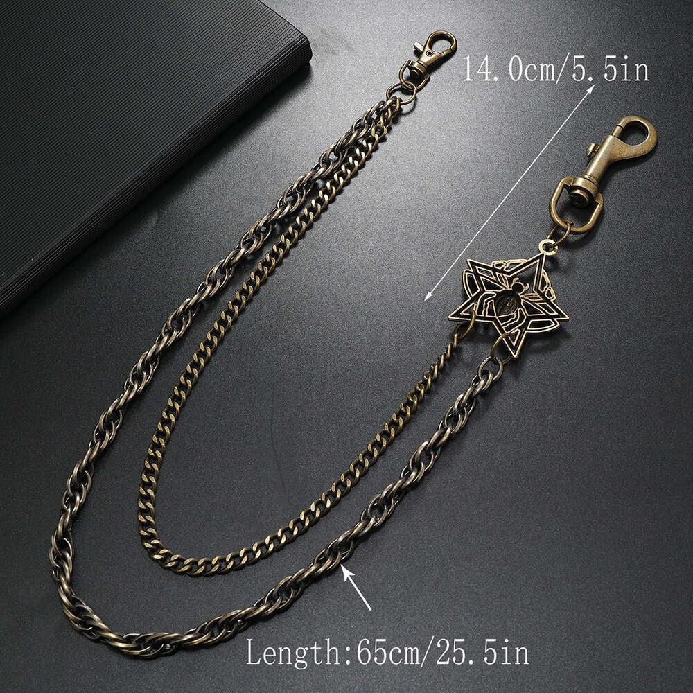 Hot selg accessories, personalized hip-hop punk double-layer pants chain, versatile trendy waist chain jeans accessories