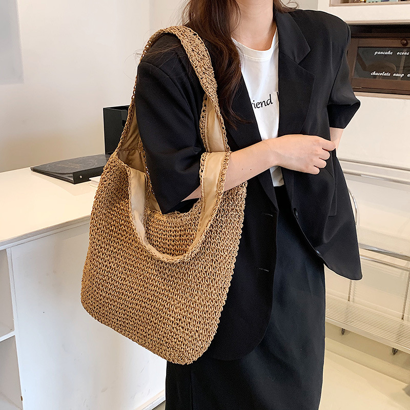 2025 new grass bag for women's summer vacation beach shoulder forest woven bag, large capacity #swissmilitary