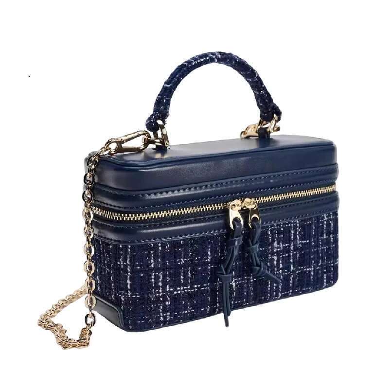 Women's Bags Vintage Elegant Woolen Box Square Chains Crossbody Shoulder Bag For Women New Brand Fashion Handbag