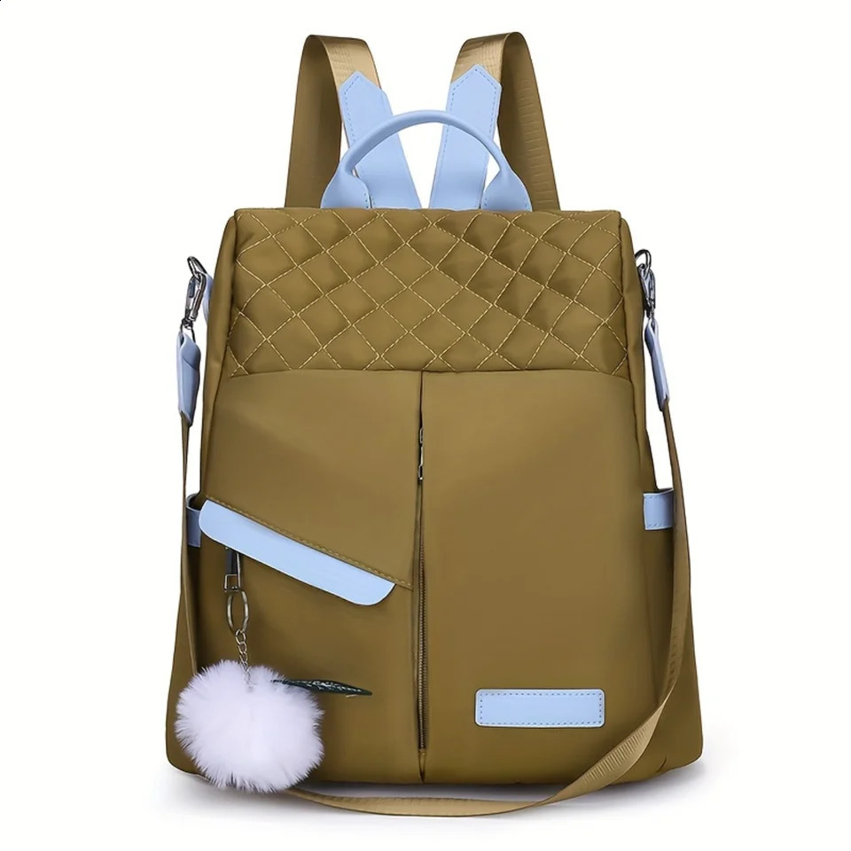 Ship from US Casual Oxford Cloth Backpack Purse Convertible Shoulder Bag Multifunctional Travel Schoolbag Daypack 250304FBB