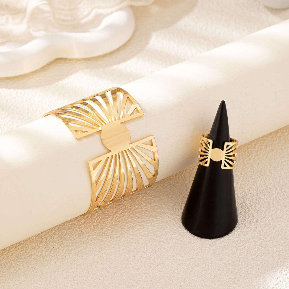 designer bracelet ring set exaggerated sun fashion irregular trend