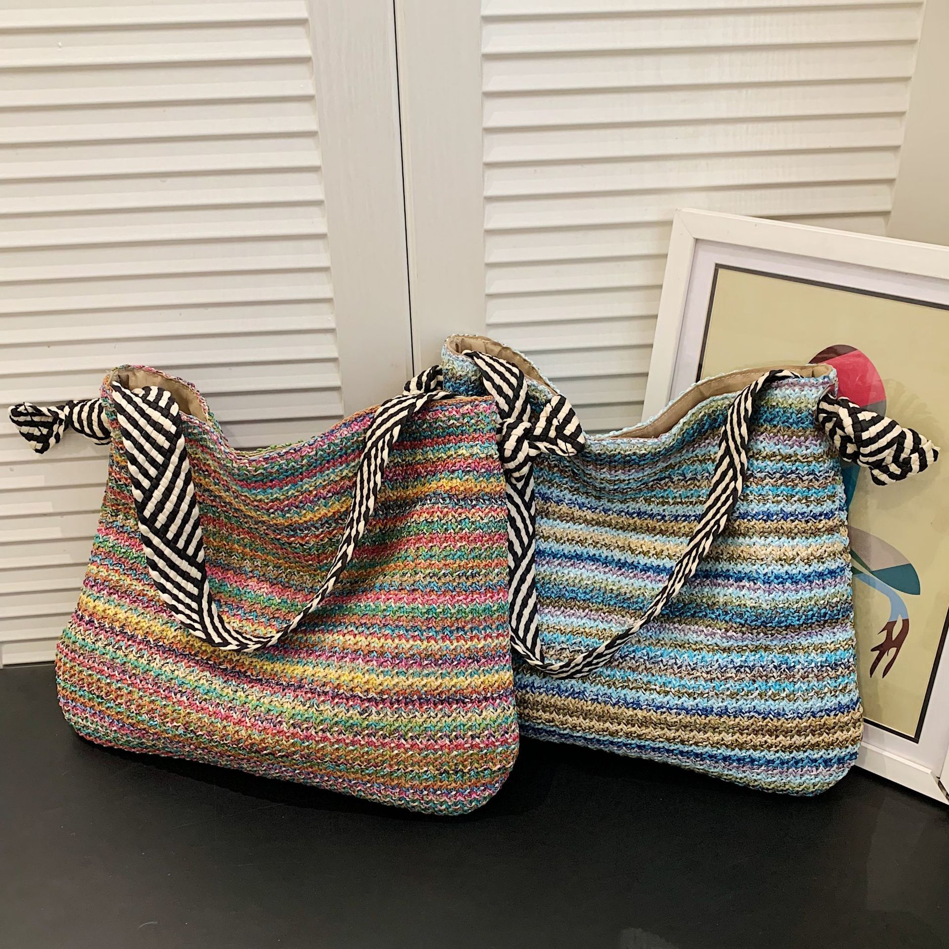Summer woven for women 2024 new fashionable and versatile vacation beach bag, casual commuting single shoulder armpit bag #swissmilitary