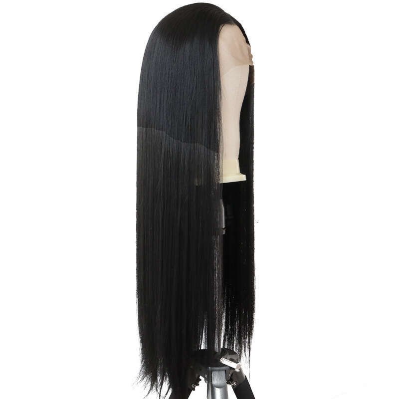 HD Front Lace Wig Front Lace Wig Women S Mid Length Straight Synthetic Full Head Cover Lace Wig Black Gradient Gold