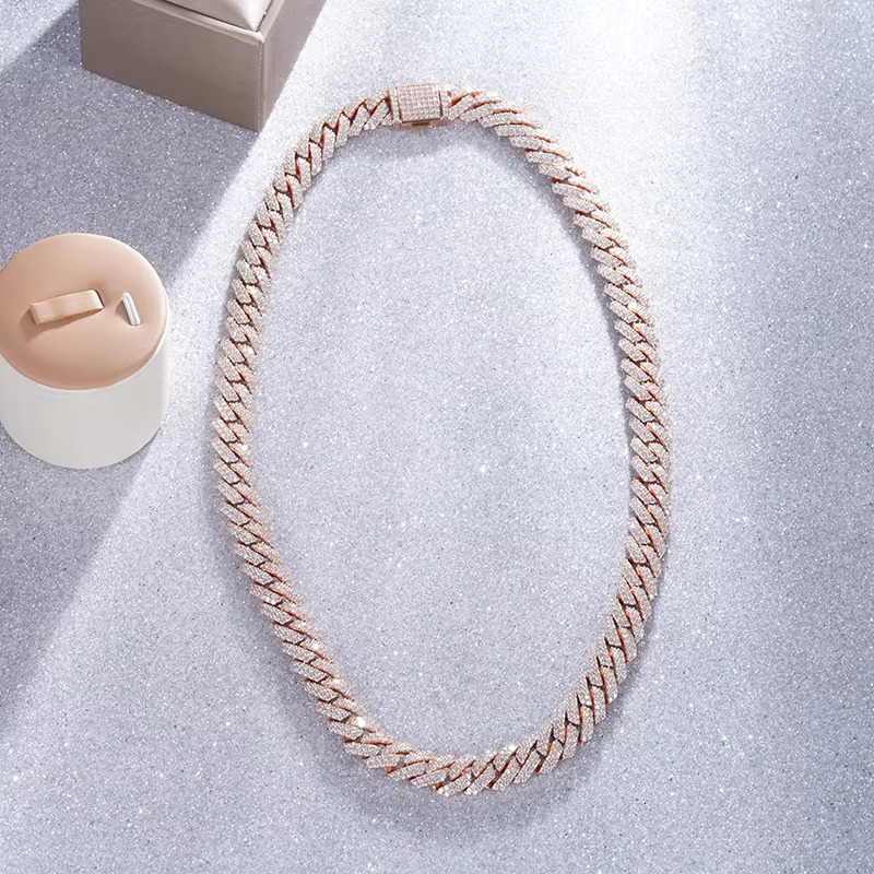 2025 Hip Hop Custom Necklace Jewelry VVS Moissanite Necklace 925 Sterling Sliver Iced Out Cuban Link Chain Necklace Bracelet