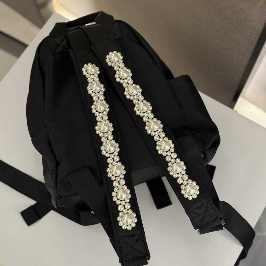 Instagram influencer spring/summer casual versatile pearl shoulder strap backpack, large capacity Japanese Korean women's bag 250215