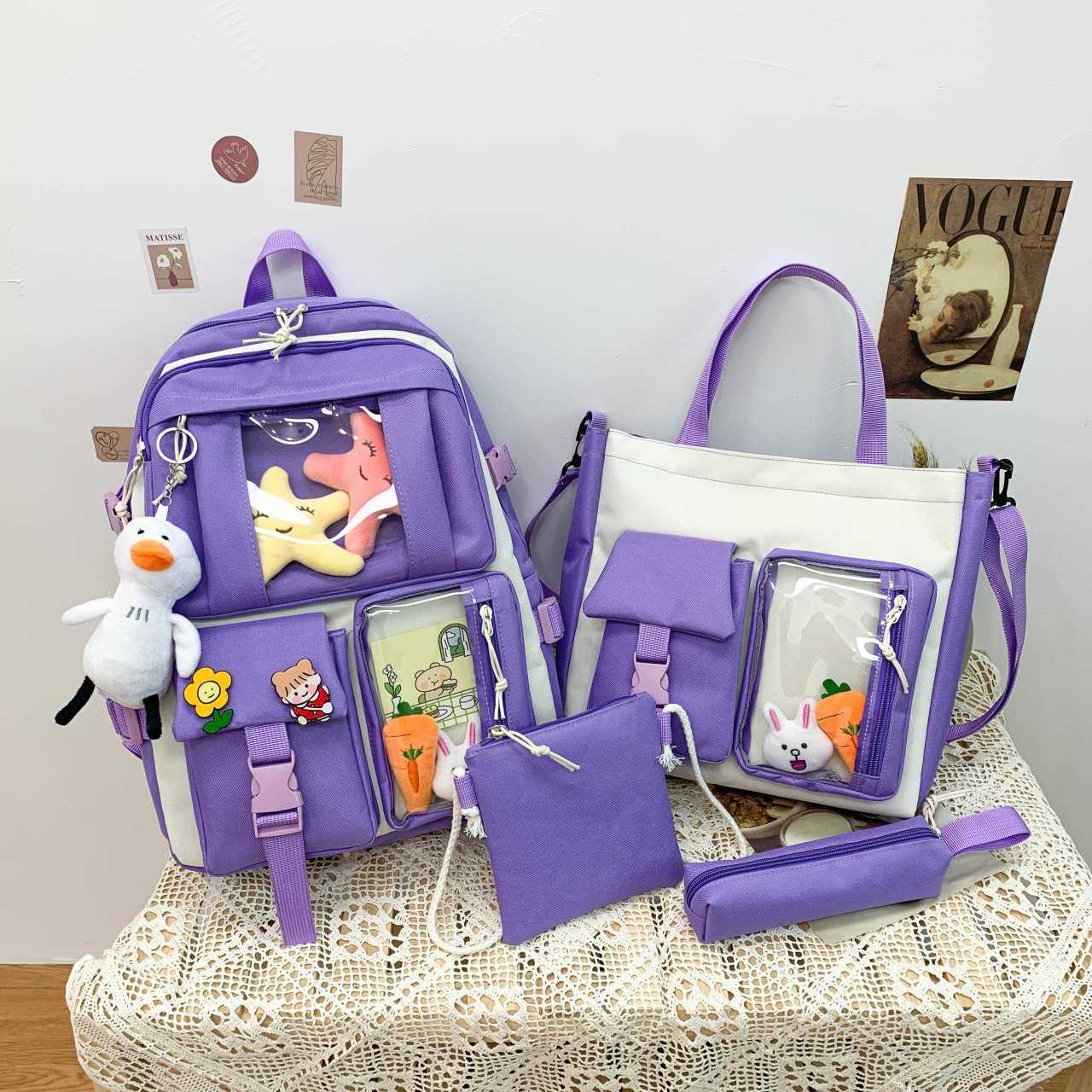 Backpack for Junior High School Girls with High Appearance and Large Capacity Korean Style New Backpack for Girls Day Backpack Travel Bag 241225