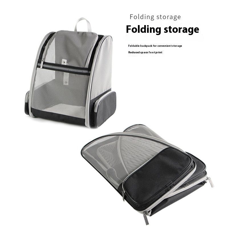 Cat Dog Outdoor Portable Pet Backpack Lightweight Foldable Detachable Large Capacity Full Mesh Breathable Bag