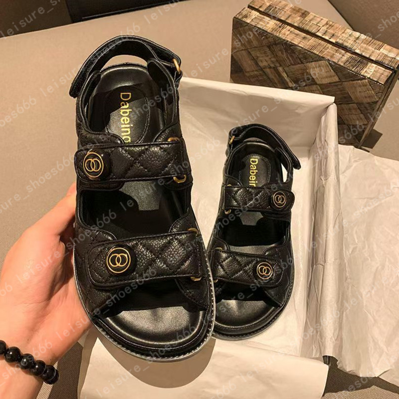 Designer Beach Sandals Women's Luxury Flat Shoes Thick Sole Flap Embroidery Print Jelly Rubber Leather Beach Slippers Size 35-44