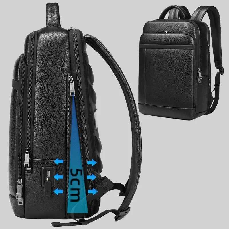 Leather Backpack Mens Laptop Bag Fashion Backpack Business Leisure Travel Cycling Bag Document Single-shoulder Briefcase Z250224