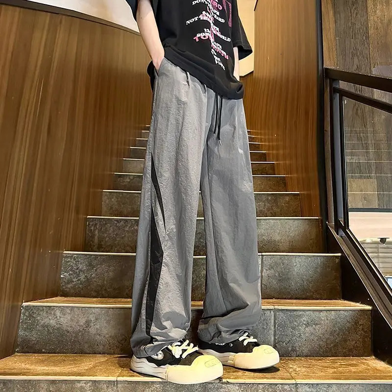 Autumn Casual Pants Loose Straight Versatile Trendy Charge Pants Hong Kong Style Teen Sports Trousers for Men 250227