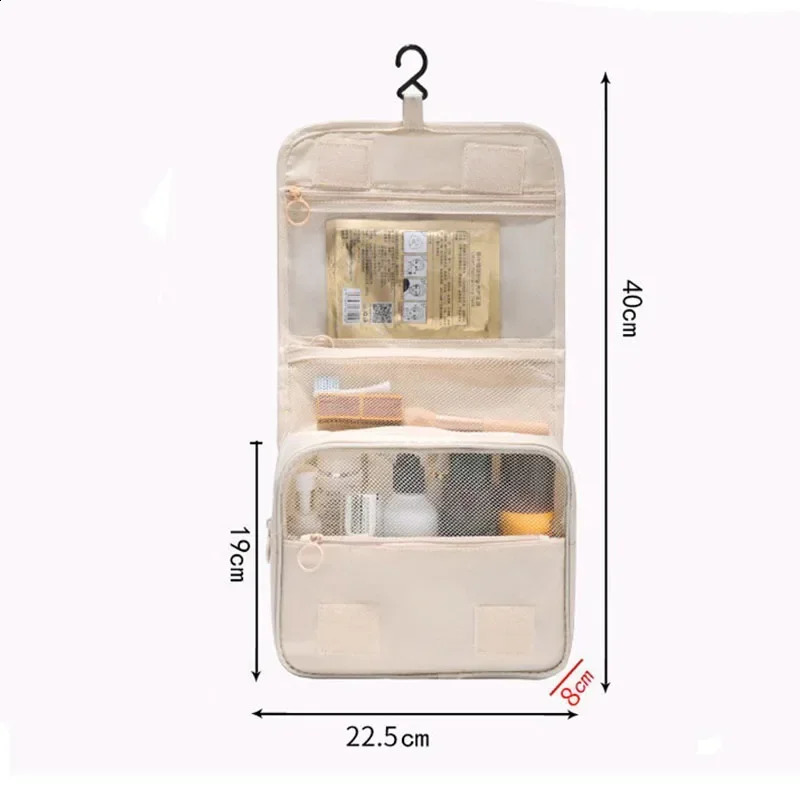 Large Capacity Toiletry Bag with Hanging Hook for Men and Women Waterproof Travel Cosmetic Bag Bathroom Storage Bag 250227