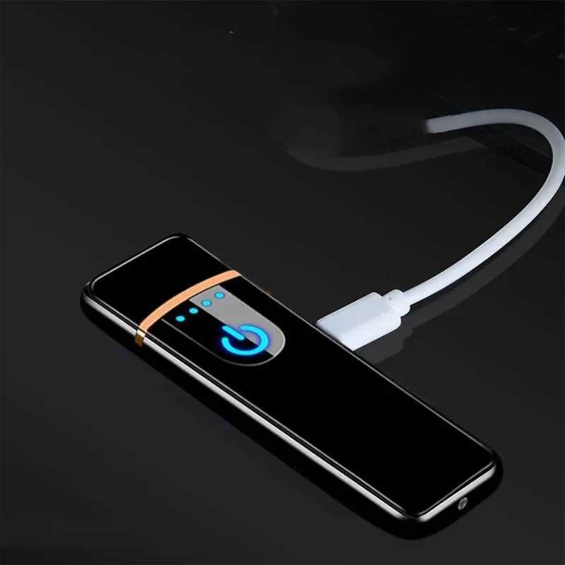 Electric Lighters Usb Rechargeable Windproof Lighters Touch Sensitive Switch Mini Lighter Plasma Lighter Smoking Accessories X250228