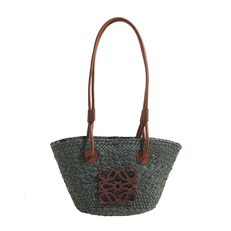 New 2025 vacation woven for women's spring and summer simple leisure beach bag, high-end fashion shoulder bag #swissmilitary