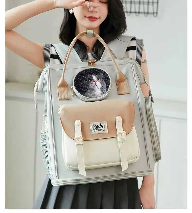 Pet Cat Carrier Backpack Breathable Portable Cat Backpack For Cats Small Dogs Portable Travel Backpack With Anti Breakaway Belt 250205