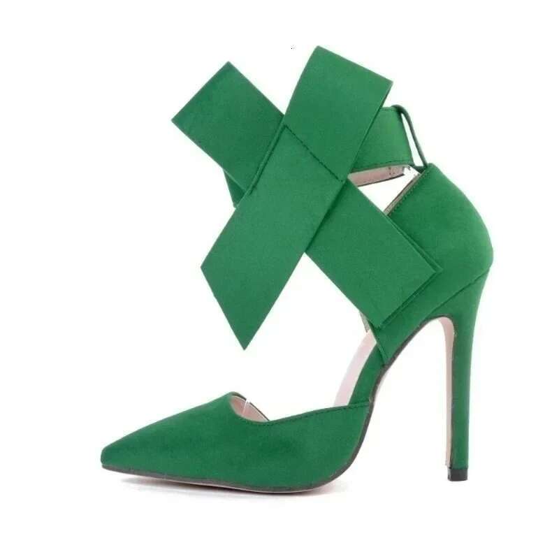 Women Pumps Fashion Bow High Shallow Classic Pointed Toes Heels Stilettos Empty New Jazz Dance Wedding Shoes