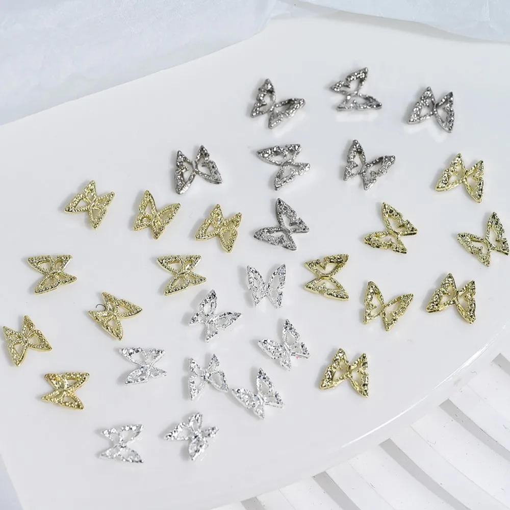 20 Sparkling Diamond Wings Hollow Butterfly Nails Charm 3D Shape Nail Gemstone Decoration Products 250217