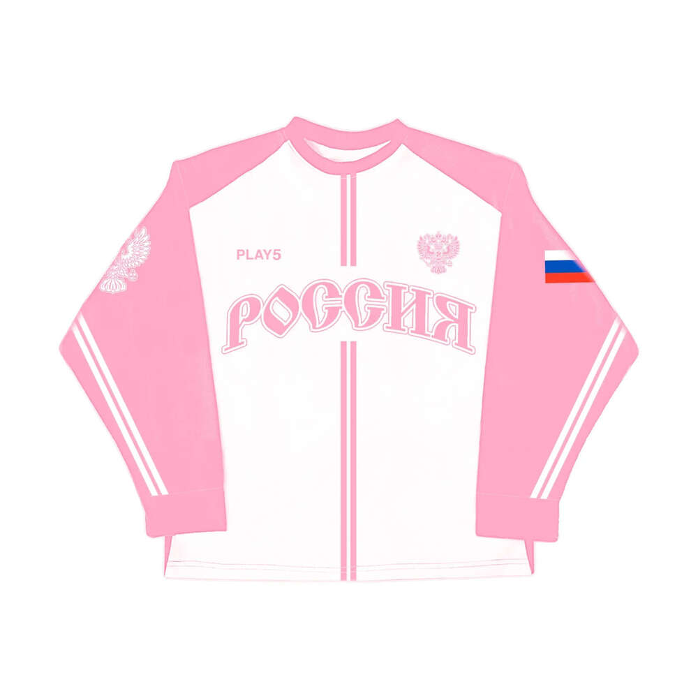 New American flag aesthetic long sleeved jersey T-shirt y2k loose sports high street round neck top