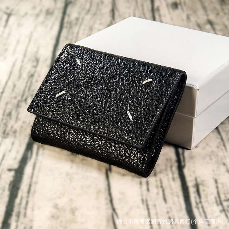Classic wallet with loose change clip layer and cowhide leather four corner ing card bag