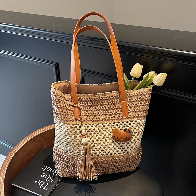 Summer Seaside Leisure Vacation Large Capacity for Women 2025 Fashion Straw Tote Simple Handheld Shoulder Bag #swissmilitary