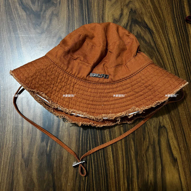 Wide Brim Hats Bucket Hats Korean style fashionable fringed letter large eave fisherman hat for women sun shading rope outdoor leisure hiking sun prot