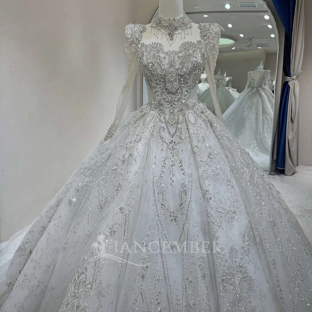 Long Sleeves Women's 2025 High Quality Organza Surface New Ball Gowns Rubbing Length Custom Wedding Dresses