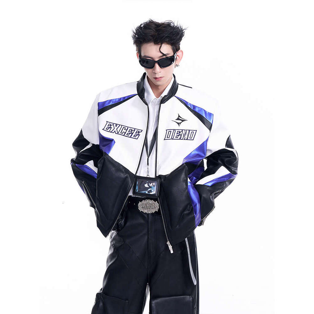 Leather Pants STARMotorcycle Leather Jacket For Men, Autumn Winter, Embroidered Letters, Three-Dimensional Silhouette, Cool And Stylish