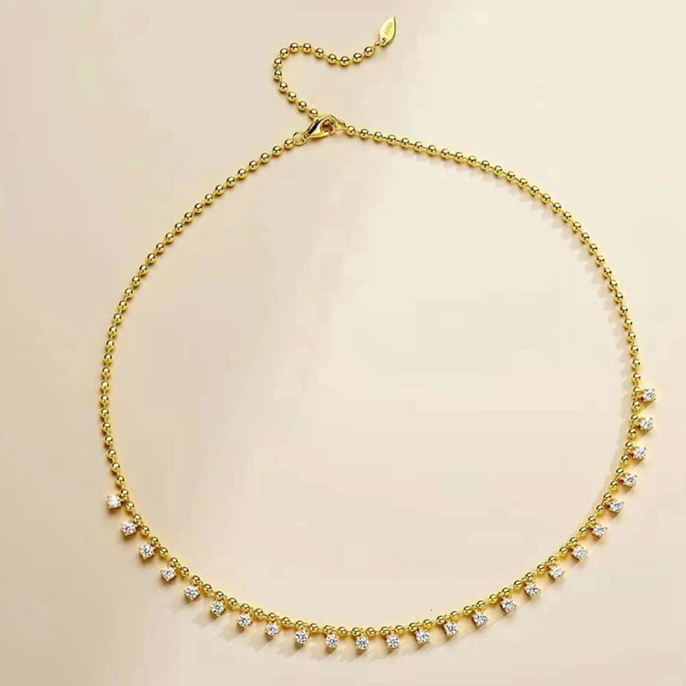 WUIHA Gold Plated Sterg Sier Sparkg Round Cut Lab Sapphire Gemstone Necklaces Fine Jewelry Anniversary Gifts