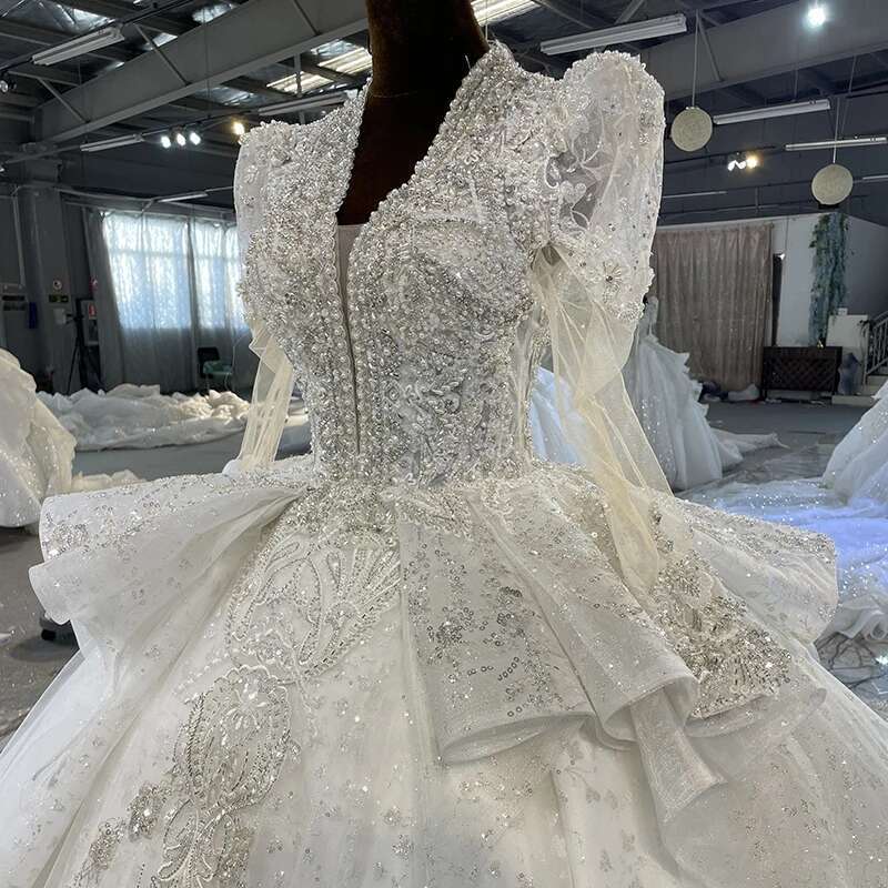 Exquisite For Women Ball V Neck Personalized Minimalist Wedding Gown Beads Lace Up Novia Dresses