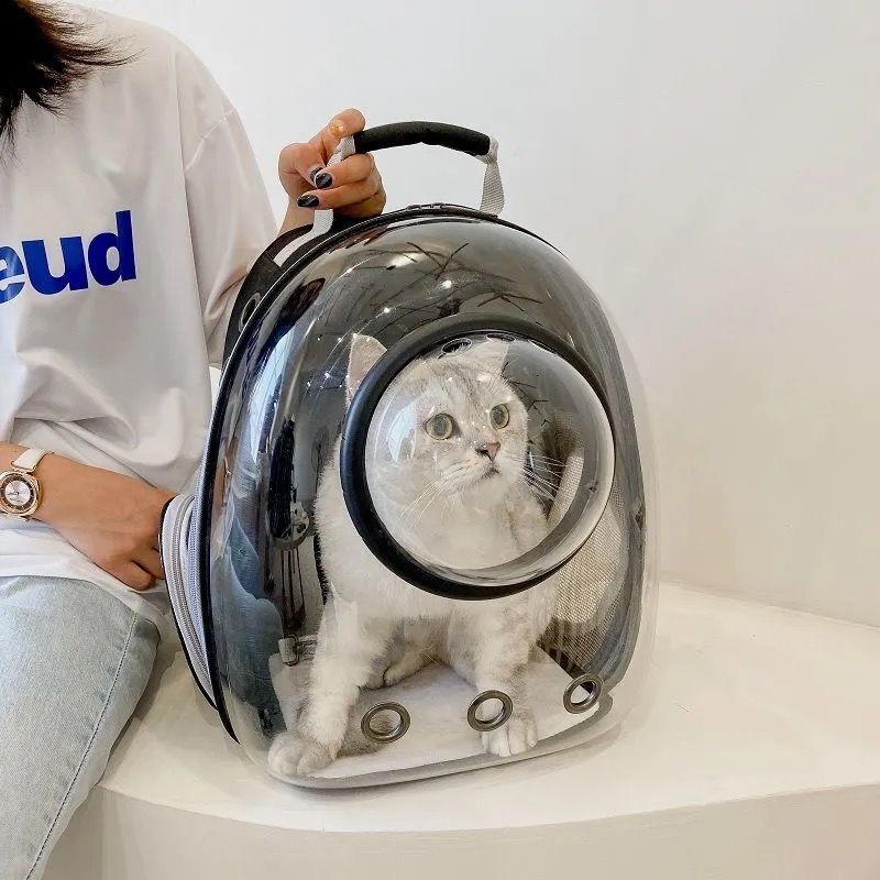 Cat Backpack, Portable Transparent Space Cabin Pet Bag, Outdoor Breathable Backpack