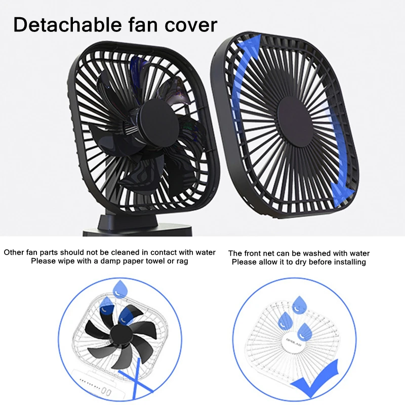 Mini USB Rechargeable Battery with Timer Strong Wind 3 Speed 7 Fan Leaf Desktop Portable Quiet Office Camping Outdoor
