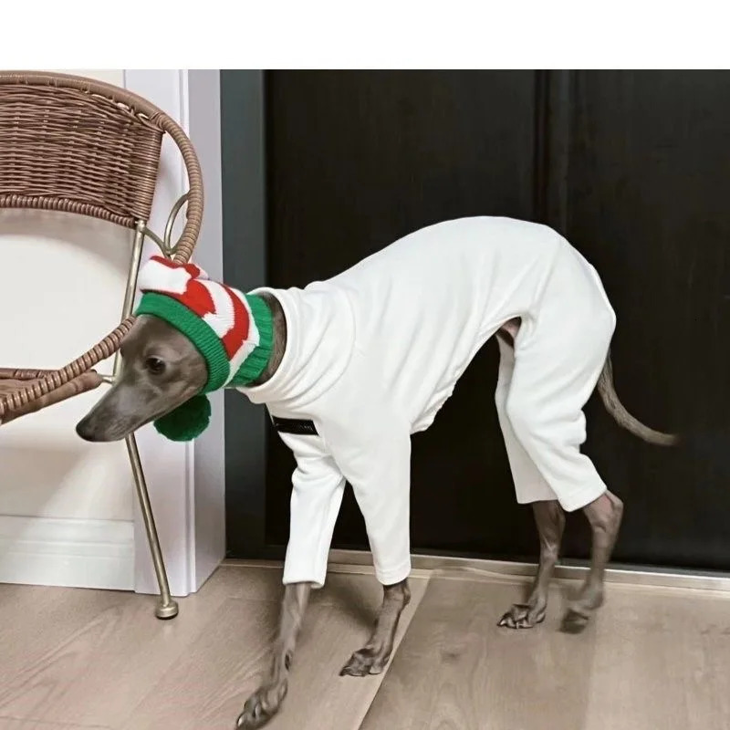 Fahison Whippet Italian Greyhound Clothing Cotton Dog Jammies Winter Warm Turtleneck Stretch Pet clothes 250226