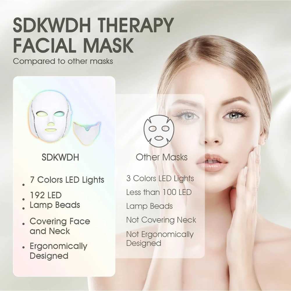Red Light Therapy Skin Care Led Mask Home Use Beauty Devices 7 Colors LED Light Therapy Face Beauty Facial Devices W250228