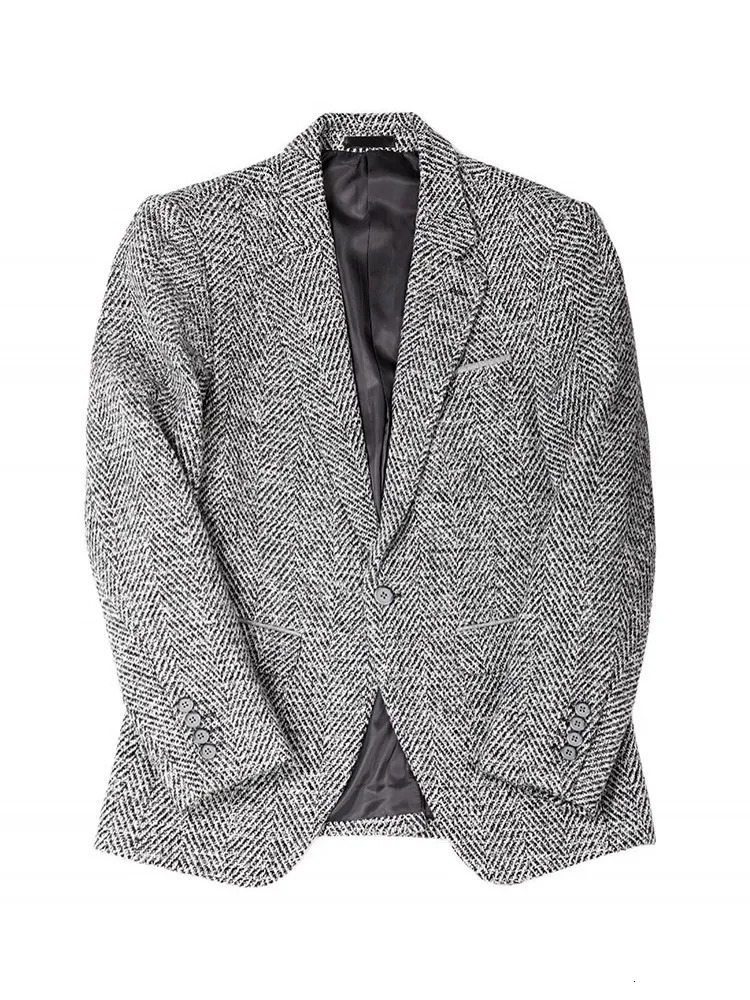 Autumn mens ultra-thin fit jacket pants two-piece set business mens work formal set high-quality wool groom wedding dress set 250224