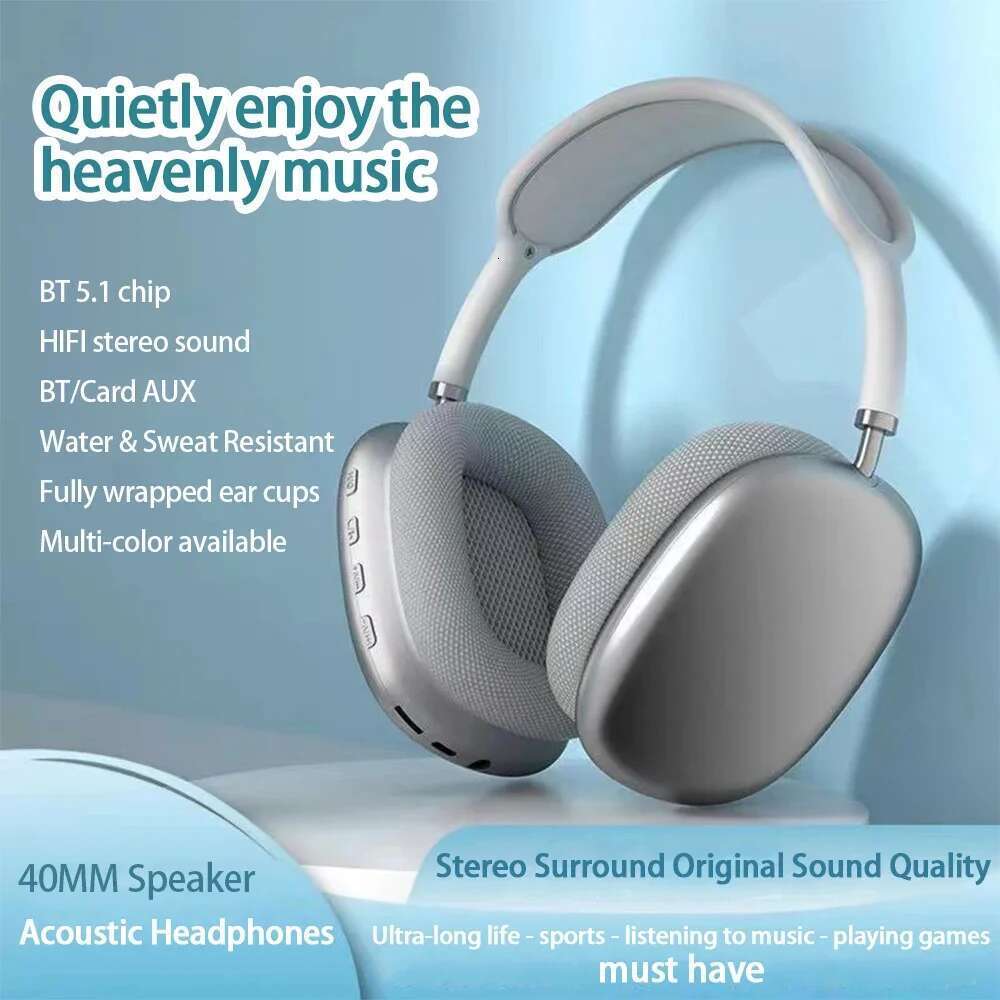 P9 Pro Max Wireless Bluetooth Headphones Hifi Stereo Noise Cancelg Waterproof Mic Pods Over Ear Sports Gaming Headset
