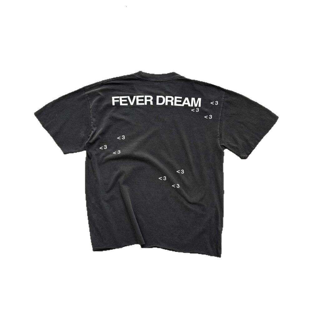 New loose letter men's women's t-shirts printed with washed and worn short sleeves, personalized for street couples, same style