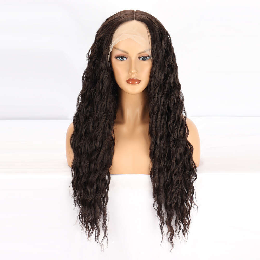 HD Front Lace Wig Front Lace Wig Women S Hand Wrapped Tube Small Curly Hair Synthetic Full Head Cover Lace Wig Gradient Brown