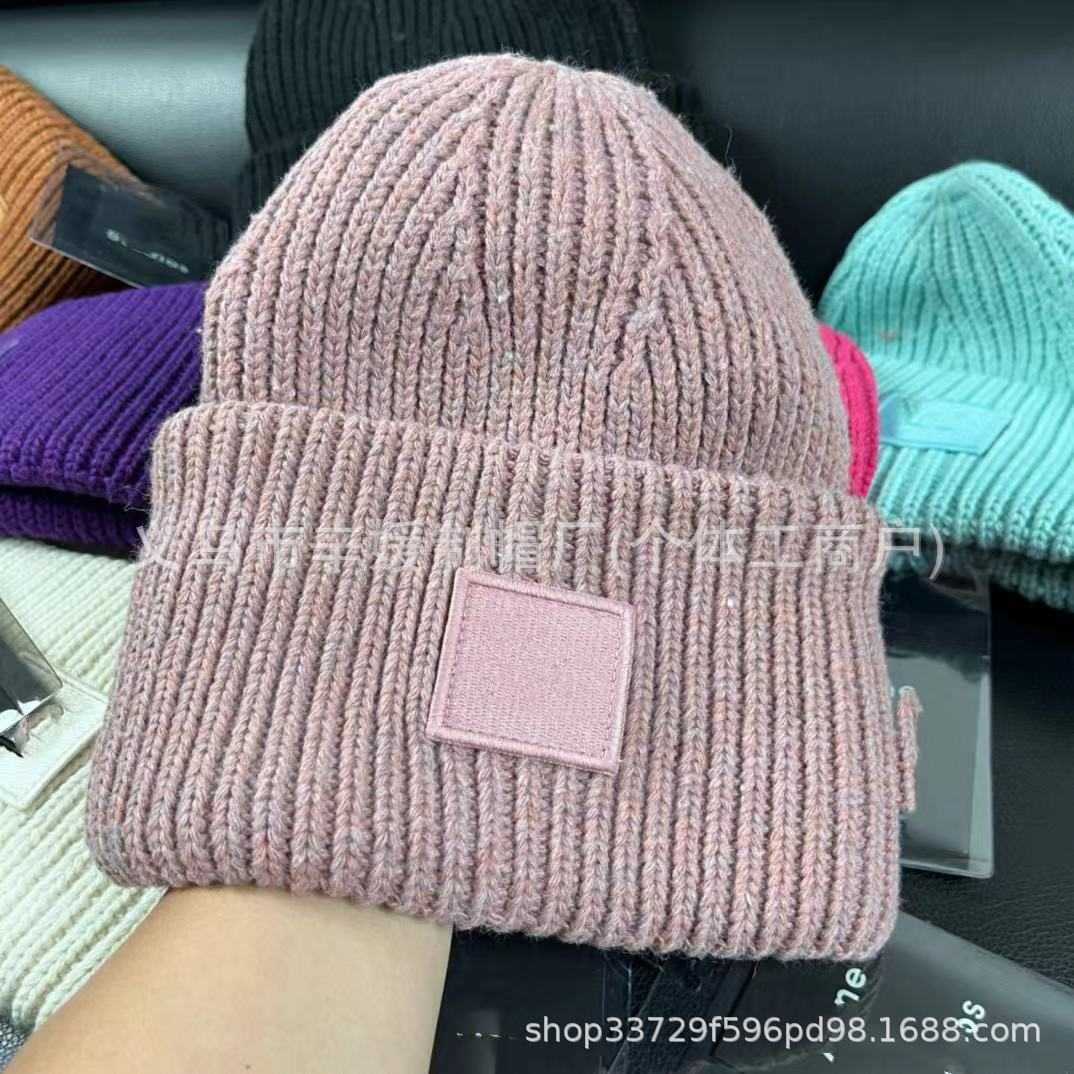 BeanieSkull Caps Autumn and Winter New Square Logo Smile Live Streaming Internet Celebrity Same Style Knitted Hat Mens and Womens Knitted Hat Versatil