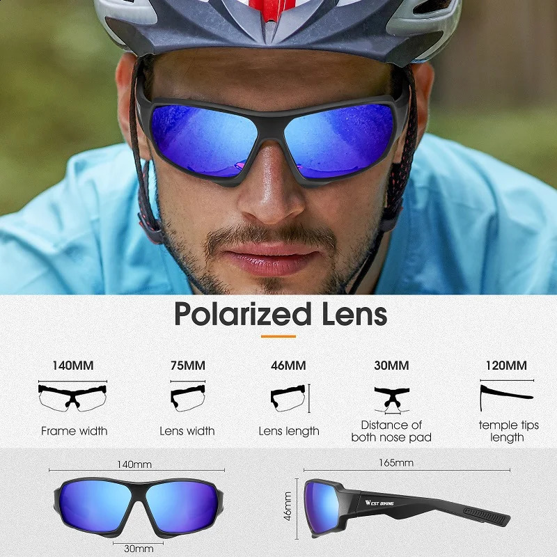 WEST BIKING Polarized Cycling Glasses HD Sunglasses Men Women Sports Goggles UV400 Road Bike Bicycle Fashion Fishing Eyewear 250221