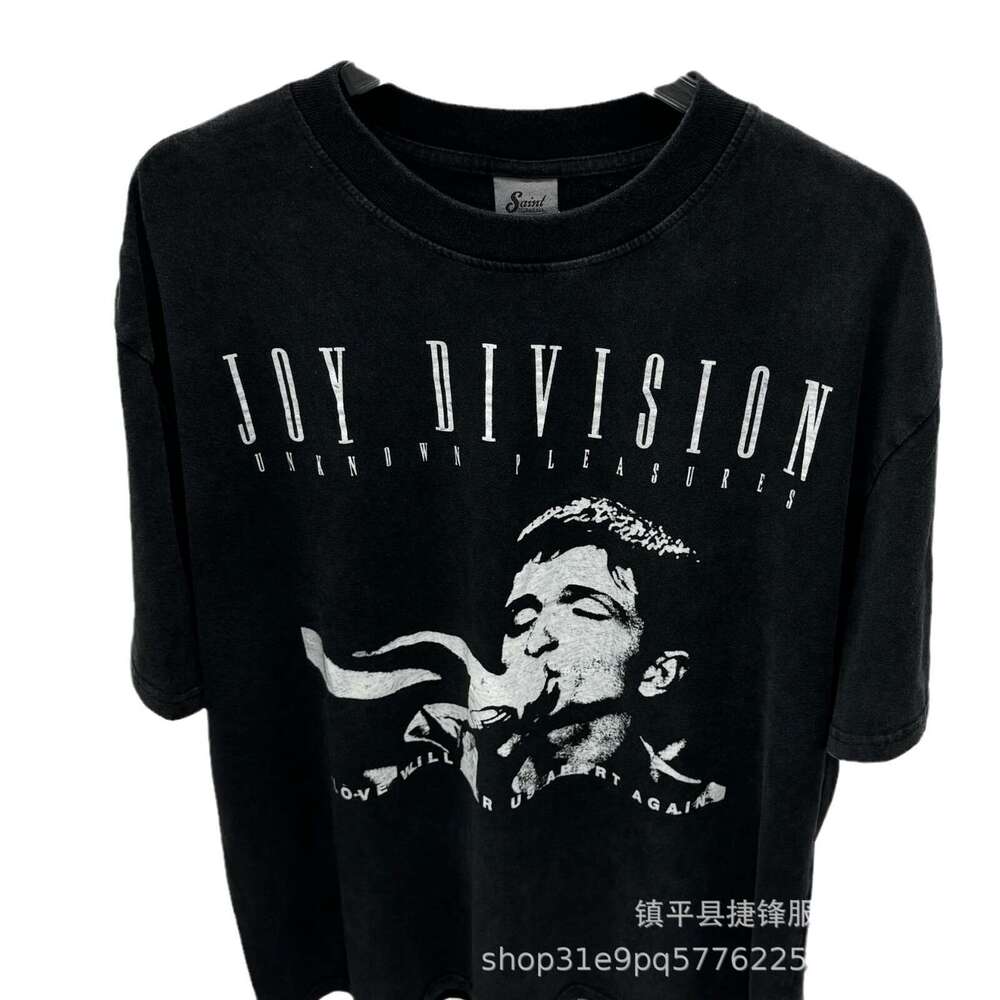 Washed vintage hip-hop high street men's and women's loose T-shirt with letter print short sleeved shirt