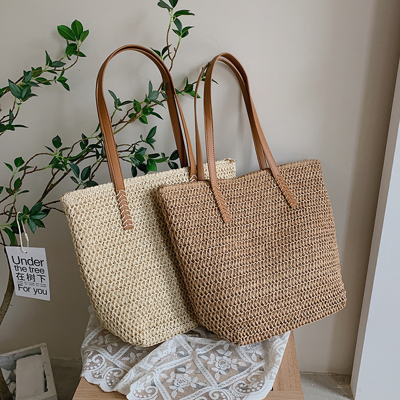 Summer Grass Beach 2025 New Woven Versatile Fashion Large Capacity Shoulder Tote Women's Bag #swissmilitary