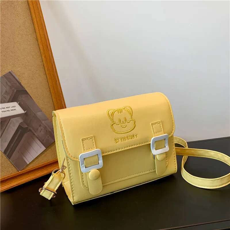 Girls Cat Cute Embroidery Single Shoulder Crossbody Fashion Cartoon Cambridge Bag Casual Hundred Women's Bags Cartoo