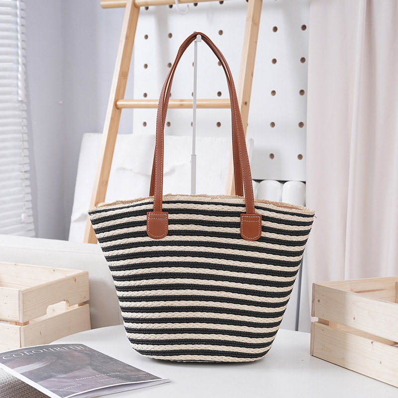 Commuting large capacity for women stylish versatile shoulder bag, summer beach vacation straw woven bag #swissmilitary