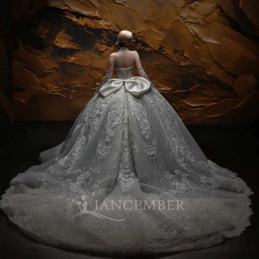 Custom white wedding dresses 2025 strapless sleeveless dress novia lace sequins o robe de marie