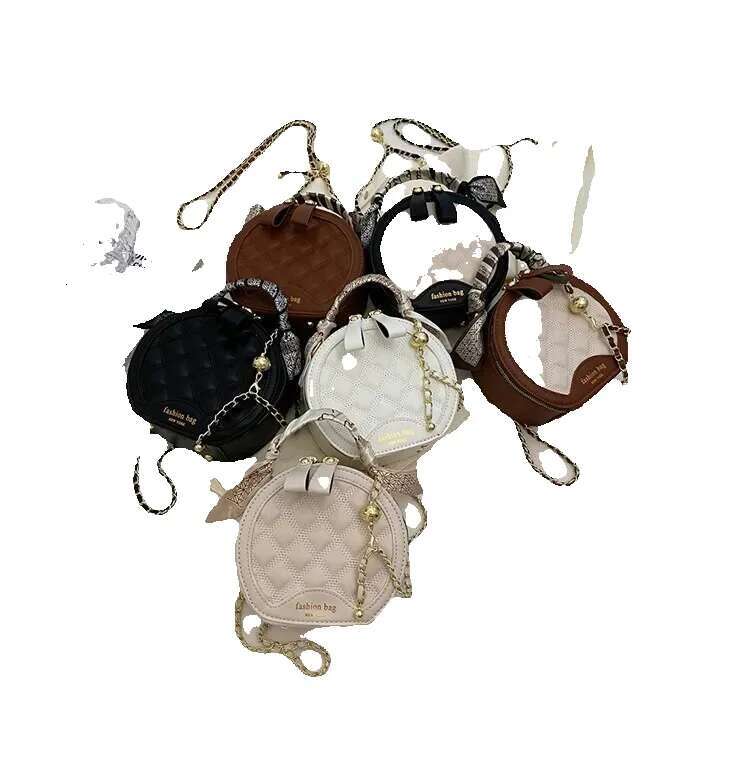 Fashion Ladies Silk Scarf Handbag Simple Girl Round Shoulder Car Ing Hundred Chain Women's Bag Lombard Decoration PU M