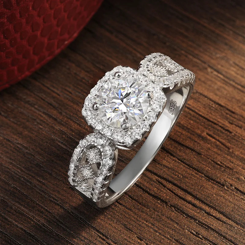 KNOBSPIN 1ct D Color Ring for Women GRA Certified Lab Diamond Engagement Wedding Band 925 Sterling Silver Ring 250219